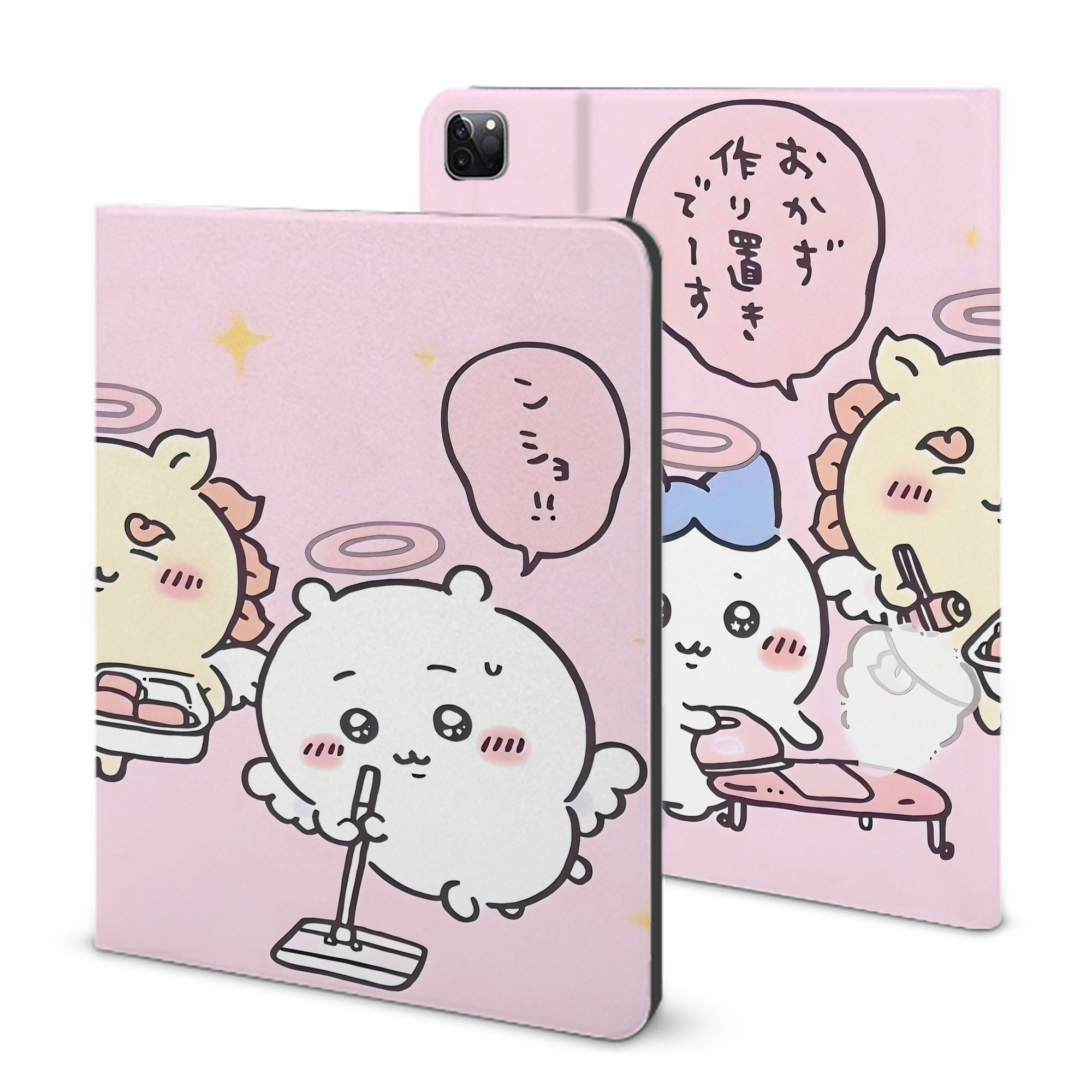 （画像用） ちいかわ Chii-kawa IPad ケース ブック型 PUレザー TPU 耐衝撃 軽量 薄型 ペン収納なし 全面保護 IPad 各モデル対応